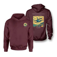 Thumbnail for VINTAGE G4157 - The Wingwalker's Wave - Double-Side Hoodie design on darkred double side