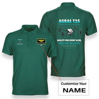Thumbnail for DJI Agras T25 design on green polo with custom name badge