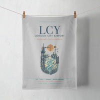 Thumbnail for London City Airport (LCY) design on light gray towel