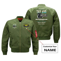 Thumbnail for TAY 650 design on green bomber with custom name badge
