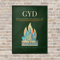 Thumbnail for Heydar Aliyev International Airport GYD — Baku vertical canvas print - framed - dark green background