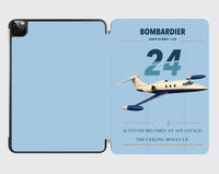 Thumbnail for Bombardier Learjet 24 design on light blue ipad tablet case