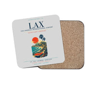 Thumbnail for Los Angeles International Airport (LAX) design on light gray 1 piece coaster