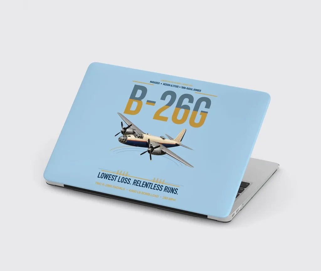 B-26G Marauder design on light blue MacBook case