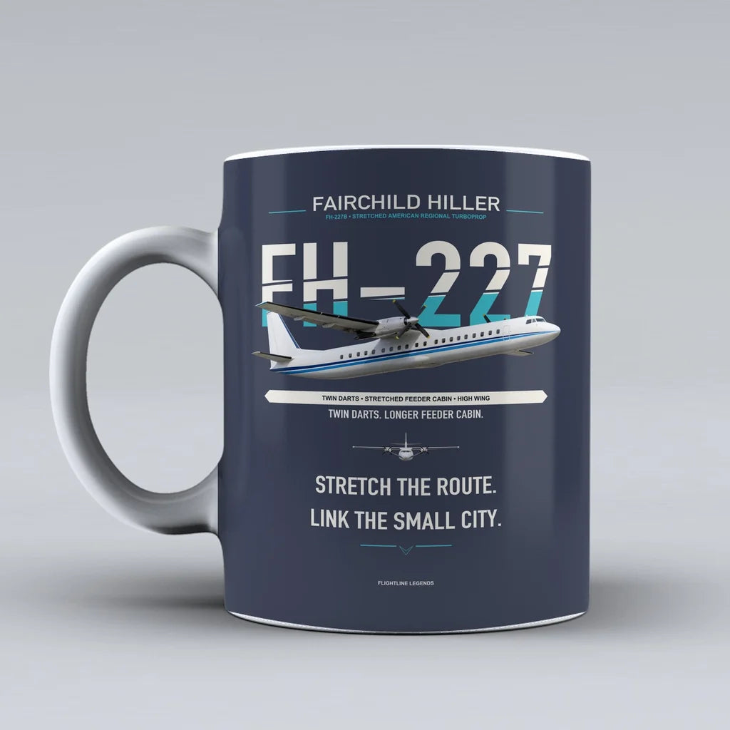 Hiller FH-227B Mug design on dark blue fairchild
