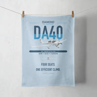 Thumbnail for Diamond DA40 design on light blue towel