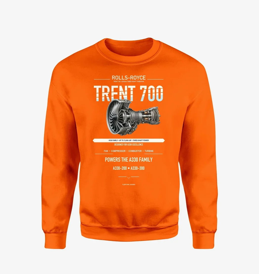 TRENT 700 design on orange sweatshirt