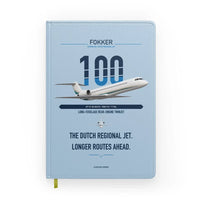 Thumbnail for Fokker 100 design on light blue notebook