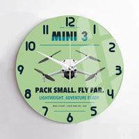 Thumbnail for DJI Mini 3 design on light green no frame wall clock
