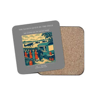 Thumbnail for The Ration Queue By The Field - Designed Coasters design on gray 1-piece