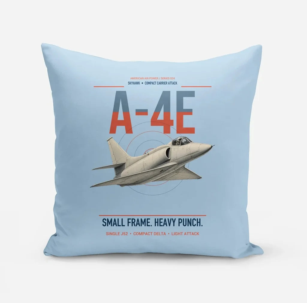 A-4E Skyhawk design on light blue pillow