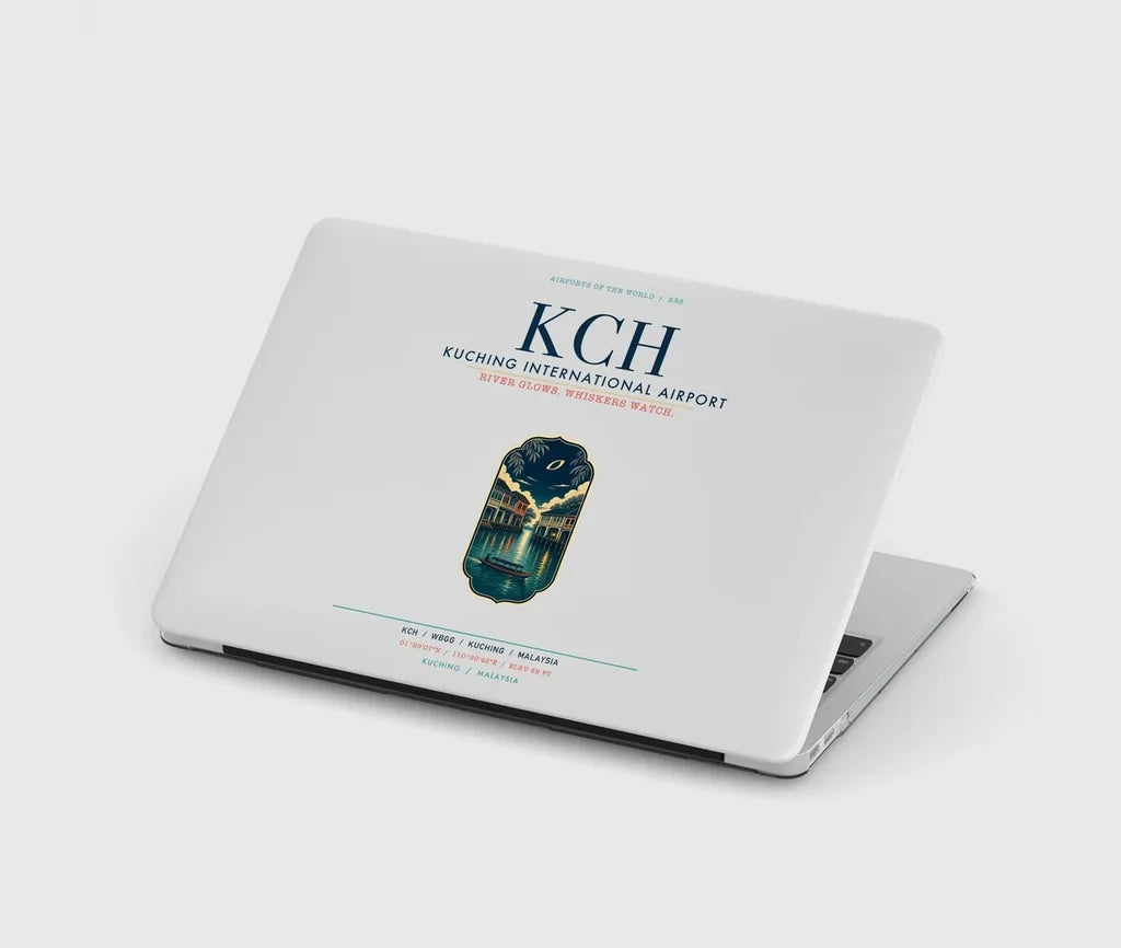 Kuching International Airport (KCH) design on light gray MacBook case