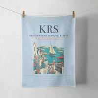 Thumbnail for Kristiansand Airport, Kjevik (KRS) design on light blue towel