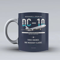 Thumbnail for McDonnell Douglas DC-10 design on dark blue ceramic mug, double-side print