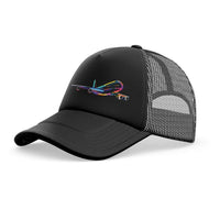 Thumbnail for Multicolor Airplane trucker cap - full black