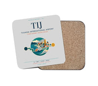 Thumbnail for Tijuana International Airport (TIJ) design on light gray 1 piece coaster