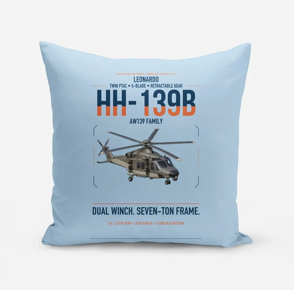 Leonardo HH-139B design on light blue pillow