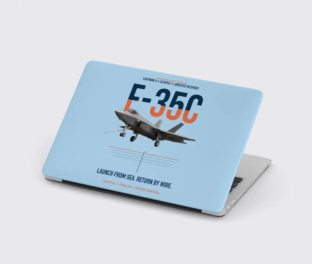 F-35C Lightning II Launch From Sea Return By Wire design on light blue MacBook case