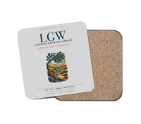Thumbnail for London Gatwick Airport (LGW) design on light gray 1 piece coaster