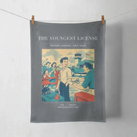 Thumbnail for VINTAGE G4298 - The Youngest License - Designed Towels design on gray