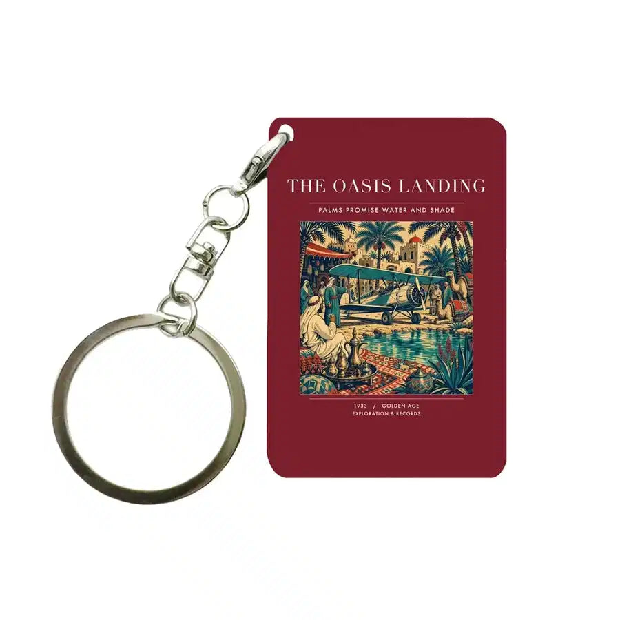 VINTAGE G4331 - The Oasis Landing - Designed Key Chain design on darkred