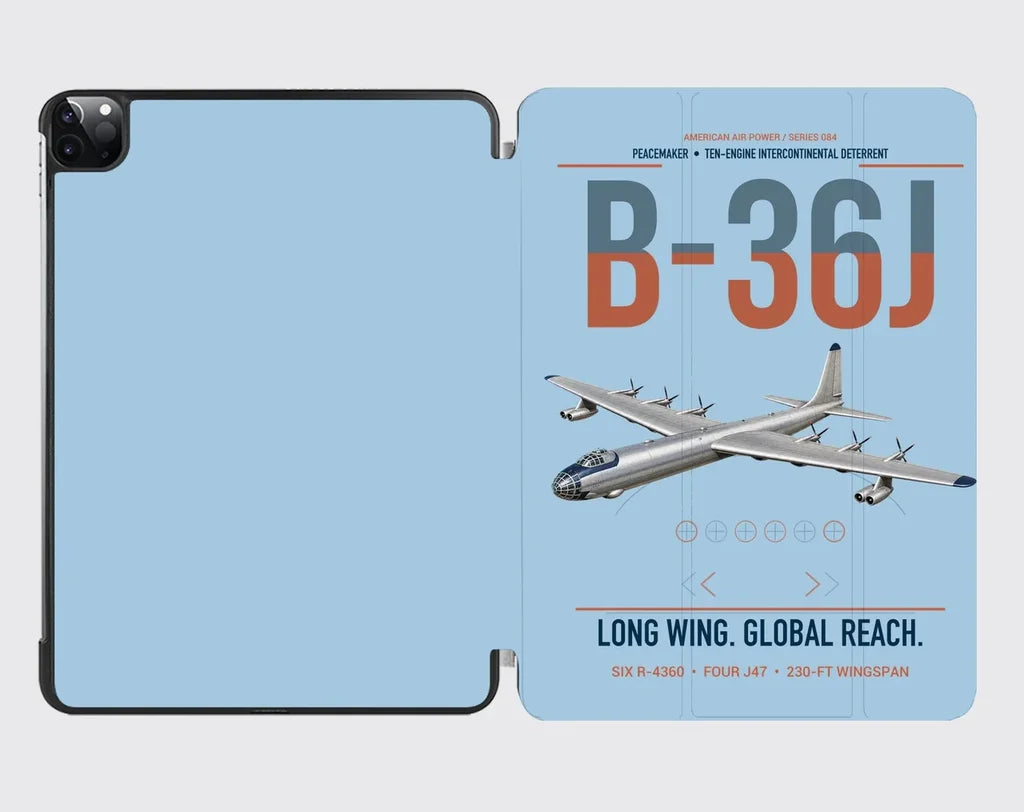 B-36J Peacemaker design on light blue ipad tablet case