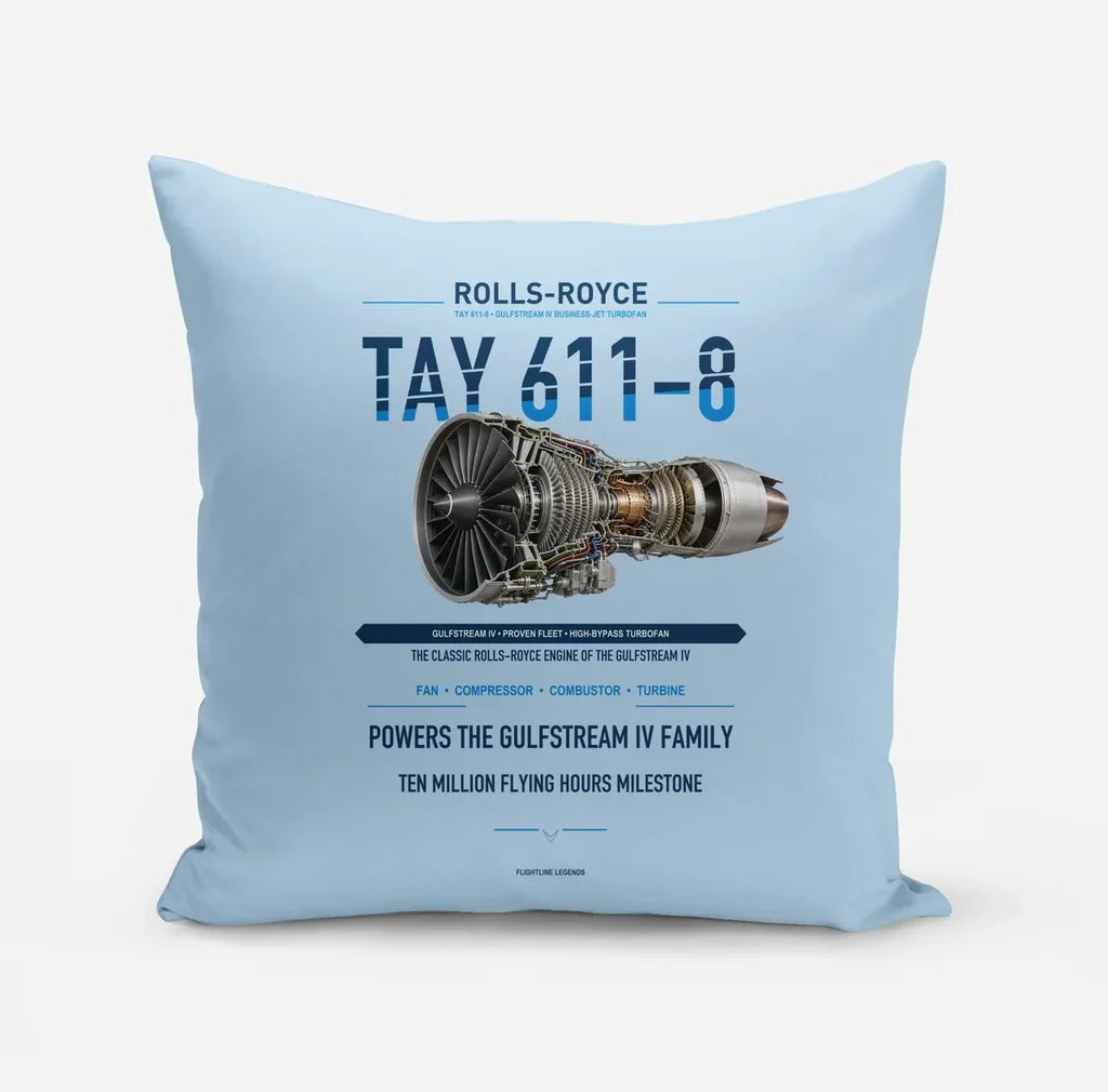 TAY 611-8 design on light blue pillow