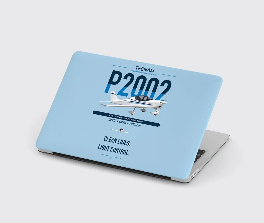 Tecnam P2002 Sierra MkII design on light blue MacBook case