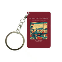 Thumbnail for VINTAGE G4247 - The Soda Fountain Airport - Designed Key Chain design on darkred