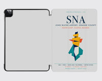 Thumbnail for John Wayne Airport, Orange County (SNA) design on light gray ipad tablet case