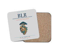 Thumbnail for Kempegowda International Airport Bengaluru (BLR) design on light gray 1 piece coaster