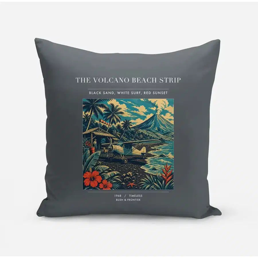 VINTAGE G4405 - The Volcano Beach Strip - Designed Pillows design on gray