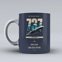Thumbnail for Boeing 737 MAX 9 double-side print on dark blue ceramic mug
