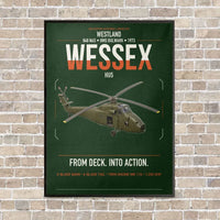 Thumbnail for Westland Wessex HU5 vertical canvas print - framed - dark green background
