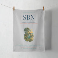 Thumbnail for South Bend International Airport (SBN) design on light gray towel