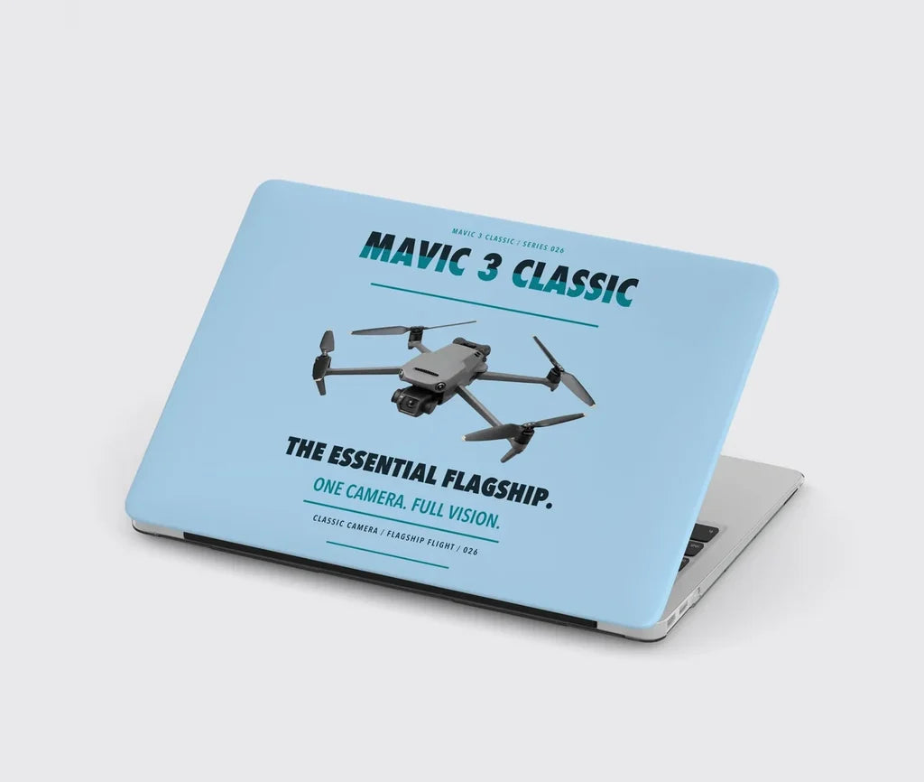 DJI Mavic 3 Classic design on light blue MacBook case
