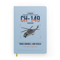 Thumbnail for Leonardo CH-149 Cormorant design on light blue notebook