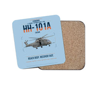 Thumbnail for Leonardo HH-101A Caesar design on light blue 1 piece coaster