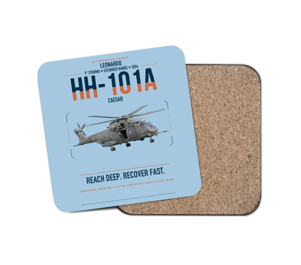 Leonardo HH-101A Caesar design on light blue 1 piece coaster