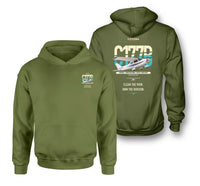 Thumbnail for Cessna 177B Cardinal design on green army double-side hoodie, double-side print