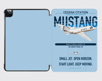 Thumbnail for Cessna Citation Mustang design on light blue ipad tablet case