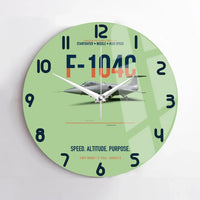 Thumbnail for F-104C Starfighter Speed In A Straight Line design on light green no frame wall clock