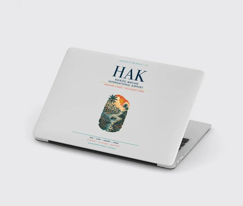 Haikou Meilan International Airport (HAK) design on light gray MacBook case