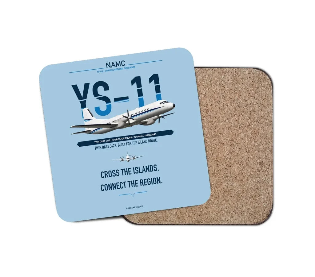NAMC YS-11A design on light blue 1 piece coaster