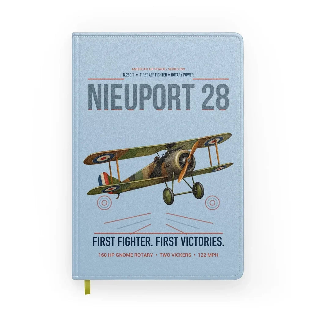 Nieuport 28C.1 design on light blue notebook