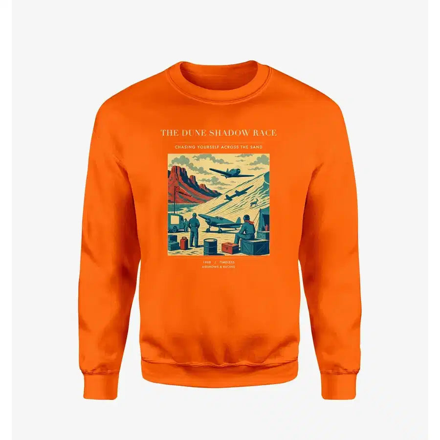 VINTAGE G4334 - The Dune Shadow Race - Designed Sweatshirts design on orange