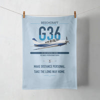 Thumbnail for Beechcraft Bonanza G36 design on light blue towel