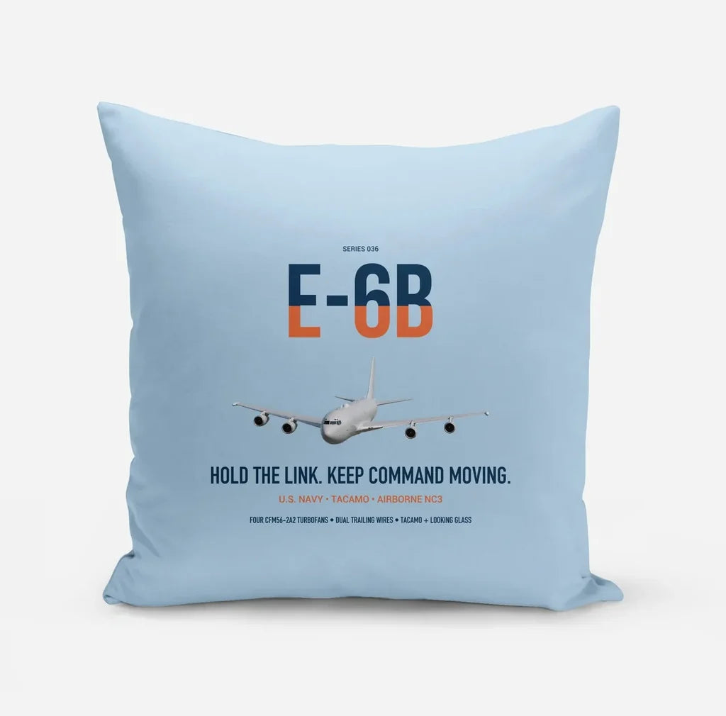 E-6B Mercury design on light blue pillow