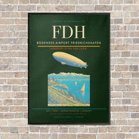 Thumbnail for Bodensee-Airport Friedrichshafen FDH vertical canvas print - framed - dark green background