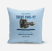 Thumbnail for TRENT XWB-97 design on light blue pillow